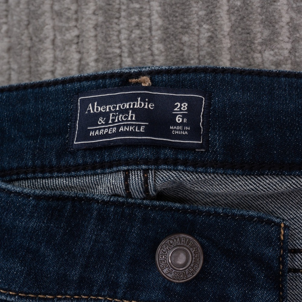 Abercrombie & Fitch Harper Ankle Jeans Women 6R Blue NEW Distressed Raw Hem - Picture 9 of 12